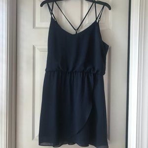 Navy Dress with Tulip Skirt